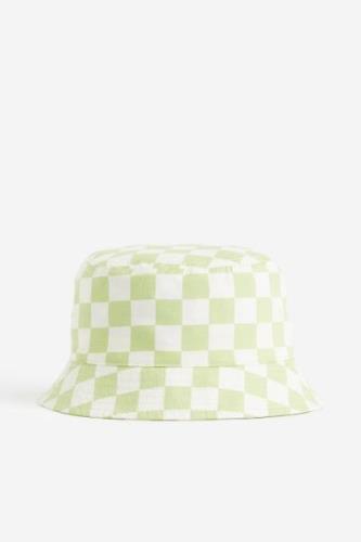 H&M Bucket Hat aus Twill Hellgrün/Kariert, Hut in Größe 128/146. Farbe...