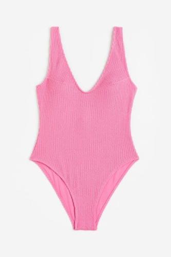 H&M Badeanzug High Leg Rosa, Badeanzüge in Größe 50. Farbe: Pink