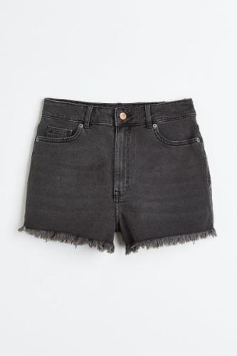 H&M Jeansshorts High Waist Dunkelgrau in Größe 36. Farbe: Dark grey