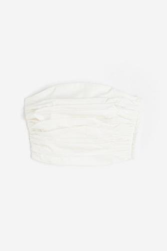 H&M Drapiertes Bandeau-Top Weiß, Tops in Größe 46. Farbe: White
