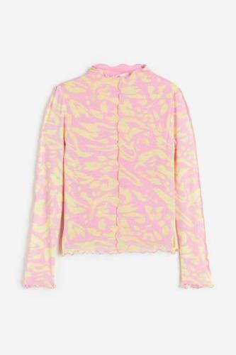 H&M Geripptes Langarmshirt Rosa/Gemustert, T-Shirts & Tops in Größe 15...