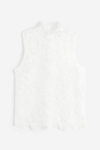 H&M Spitzentop Weiß, Tops in Größe S. Farbe: White