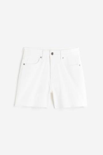 H&M Hohe Denim-Shorts Weiß in Größe 44. Farbe: White