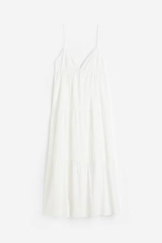 H&M Stufenkleid aus Baumwolle Weiß, Alltagskleider in Größe XL. Farbe:...