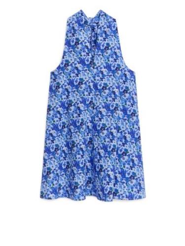 Arket Popeline-Kleid mit Blumenmuster Blau, Alltagskleider in Größe 44...