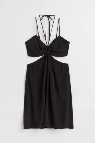 H&M Kleid mit Cut-out, Alltagskleider in Größe XS. Farbe: Black