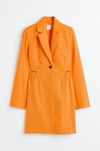 H&M Blazerkleid mit Cut-outs Orange, Alltagskleider in Größe XS