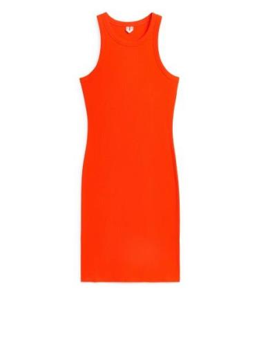 Arket Geripptes Trägerkleid Orange, Alltagskleider in Größe XS
