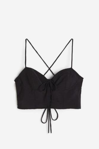 H&M Kurzes Bustiertop Schwarz, Tops in Größe 36. Farbe: Black