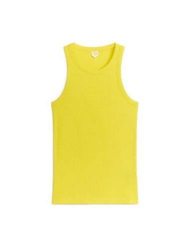 Arket Rippenträgerhemd mit Racerback Gelb, Westen in Größe XS. Farbe: ...