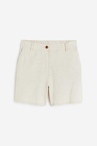 H&M Shorts aus Leinenmix Hellbeige in Größe L. Farbe: Light beige