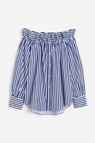 H&M Off-Shoulder-Bluse Blau/Gestreift, Blusen in Größe S. Farbe: Blue/...