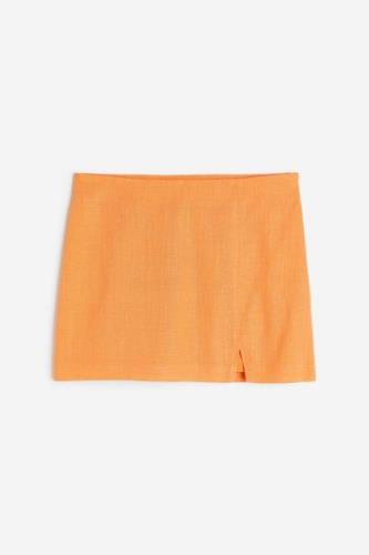 H&M Minirock aus Leinenmischung Orange, Röcke in Größe 40