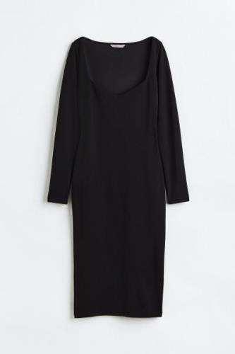 H&M Bodycon-Kleid Schwarz, Party kleider in Größe S. Farbe: Black