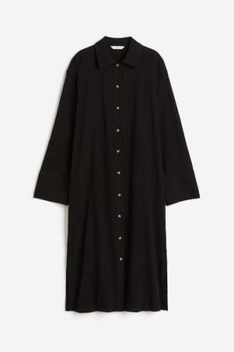 H&M Blusenkleid aus Crêpe Schwarz, Alltagskleider in Größe XS. Farbe: ...