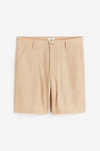 H&M Shorts aus Leinenmix Relaxed Fit Beige in Größe W 42