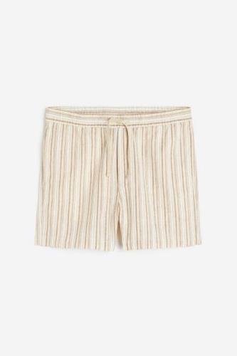 H&M Shorts aus Leinenmix Regular Fit Weiß/Beige gestreift in Größe XS....