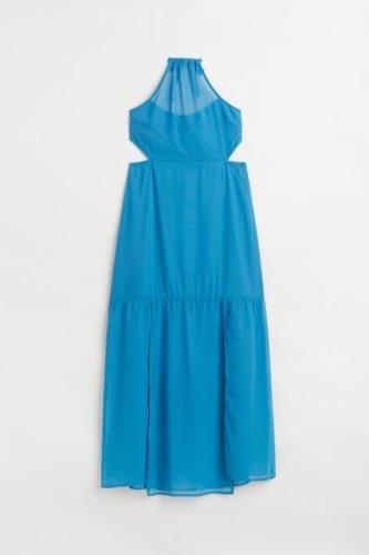 H&M Rückenfreies Satinkleid Blau, Alltagskleider in Größe 42. Farbe: B...