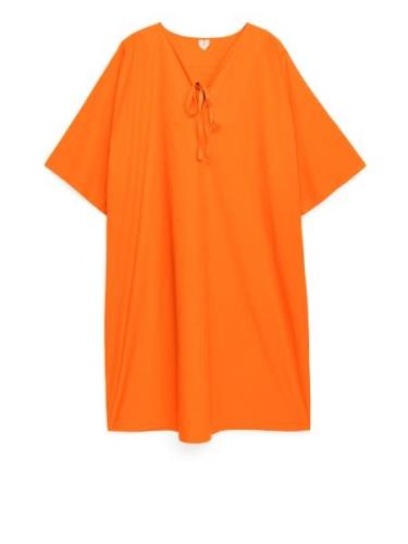 Arket Legeres Tunikakleid aus Baumwolle Leuchtendes Orange, Alltagskle...