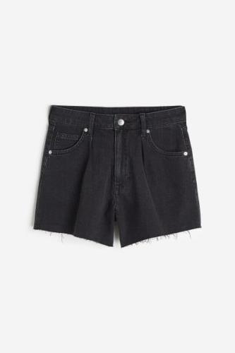H&M Hohe Denim-Shorts Schwarz in Größe 34. Farbe: Black