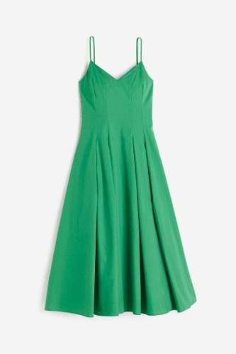 H&M Plissiertes Baumwollkleid Grün, Alltagskleider in Größe 36. Farbe:...