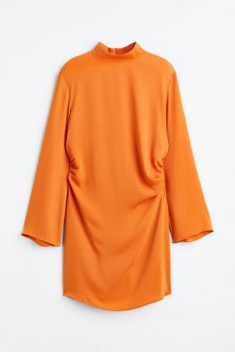 H&M Kleid mit Raffungen Orange, Alltagskleider in Größe 34