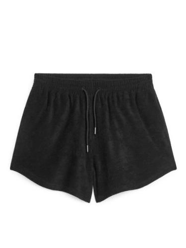 Arket Baumwoll-Frottee-Shorts Schwarz in Größe XS. Farbe: Black