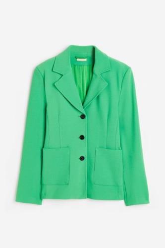 H&M Einreihiger Jersey-Blazer Grün, Blazers in Größe XS. Farbe: Green