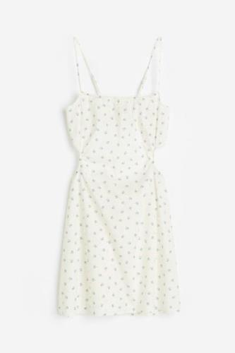 H&M Strandkleid aus Popeline mit Cut-outs Weiß/Geblümt, Strandkleidung...