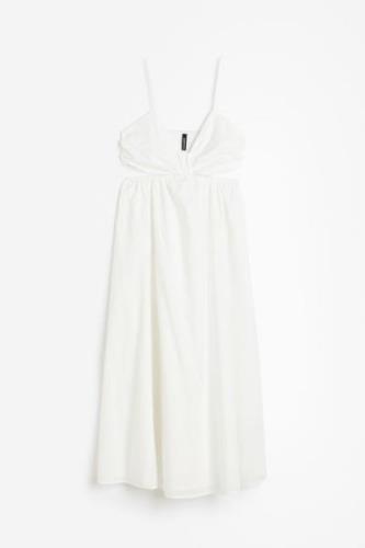 H&M Popelinekleid mit Cut-outs Weiß, Party kleider in Größe L. Farbe: ...