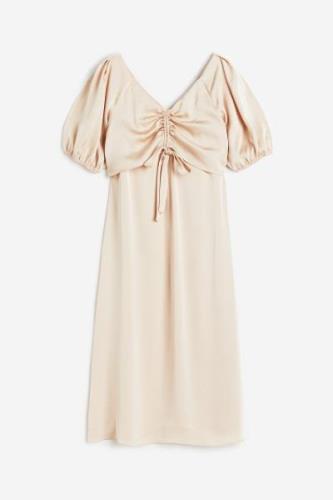 H&M MAMA Stillkleid mit Kordelzugdetail Hellbeige, Kleider in Größe XX...