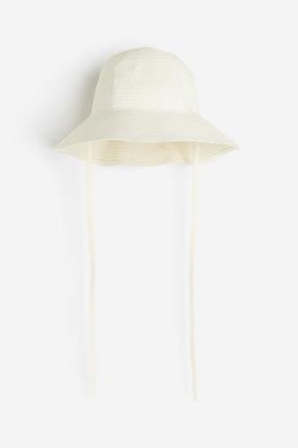 H&M Sonnenhut mit Bindebändern Weiß in Größe S/54. Farbe: White