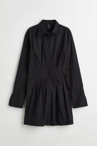 H&M Blusenkleid aus Baumwolle Schwarz, Alltagskleider in Größe 32. Far...