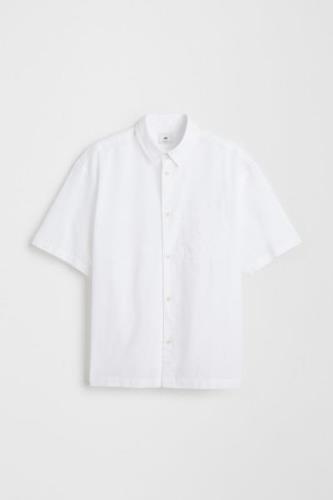 H&M Kurzarmhemd aus Leinenmix Relaxed Fit Weiß, Freizeithemden in Größ...