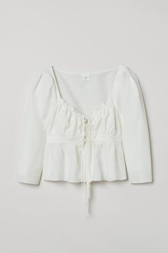H&M Bluse aus Lyocell-Mix Weiß, Blusen in Größe XXL. Farbe: White