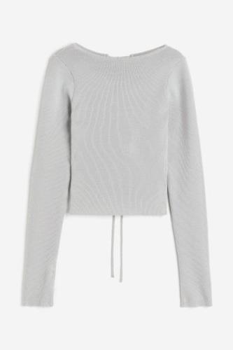 H&M Rückenfreies Strickshirt Hellgrau, Tops in Größe S. Farbe: Light g...