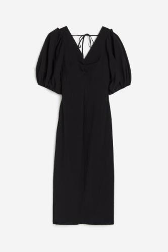 H&M Kleid mit Ballonärmeln Schwarz, Alltagskleider in Größe XS. Farbe:...