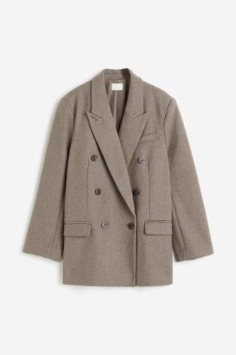 H&M Zweireihiger Blazer Graubraun, Blazers in Größe XL. Farbe: Grey-br...
