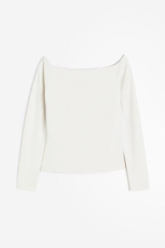 H&M Off-Shoulder-Shirt Weiß, Tops in Größe XXL. Farbe: White