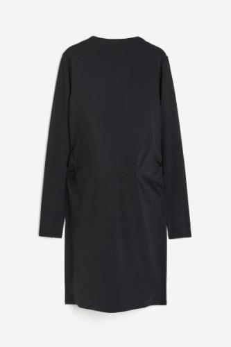 H&M MAMA Jerseykleid Schwarz, Kleider in Größe S. Farbe: Black