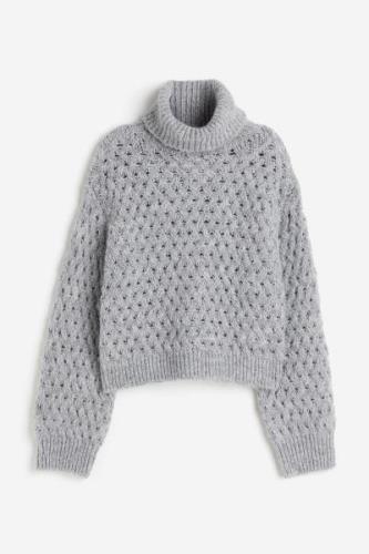 H&M Rollkragenpullover Hellgrau in Größe XXS. Farbe: Light grey