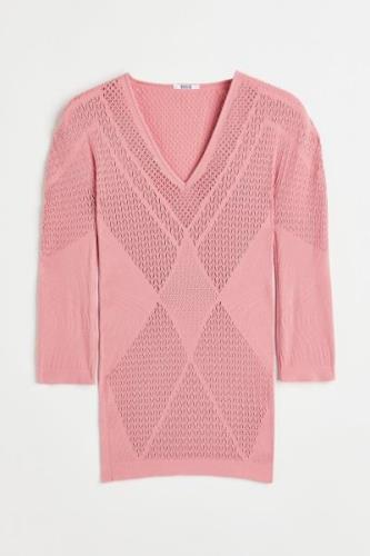 Wolford Romance Net Top Long Sleeves Pink, Tops in Größe M