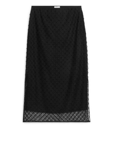 Arket Netzrock mit Pailletten Schwarz, Röcke in Größe 34. Farbe: Black
