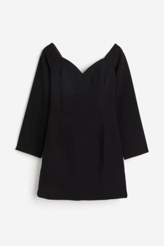 H&M Off-Shoulder-Kleid Schwarz, Party kleider in Größe 40. Farbe: Blac...