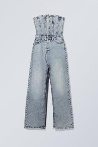 Weekday Leichtes langes Jeanskleid Scottsdale Mondblau, Alltagskleider...