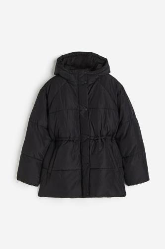 H&M Puffer-Jacke mit Tunnelzug Schwarz, Jacken in Größe XXS. Farbe: Bl...