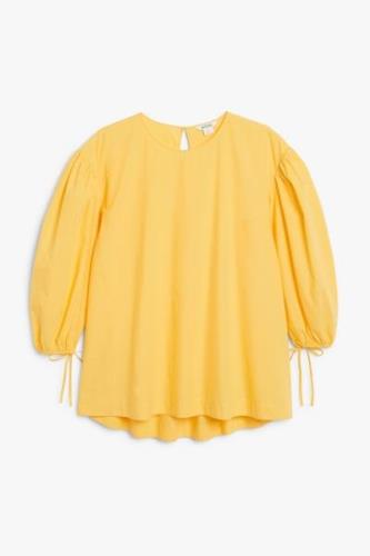 Monki Fließendes Blusenkleid mit Schleife gelb Gelb in Größe S. Farbe:...