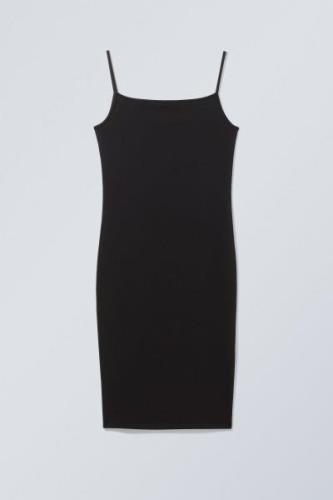 Weekday Strap Knee Dress Black, Alltagskleider in Größe L