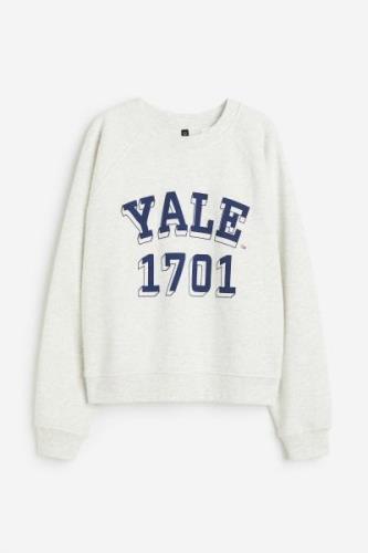 H&M Sweatshirt mit Print Hellgraumeliert/Yale, Sweatshirts in Größe S....