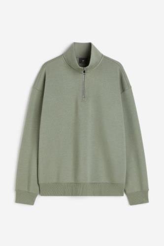 H&M Sweatshirt mit Zipper Relaxed Fit Grün, Sweatshirts in Größe XS. F...